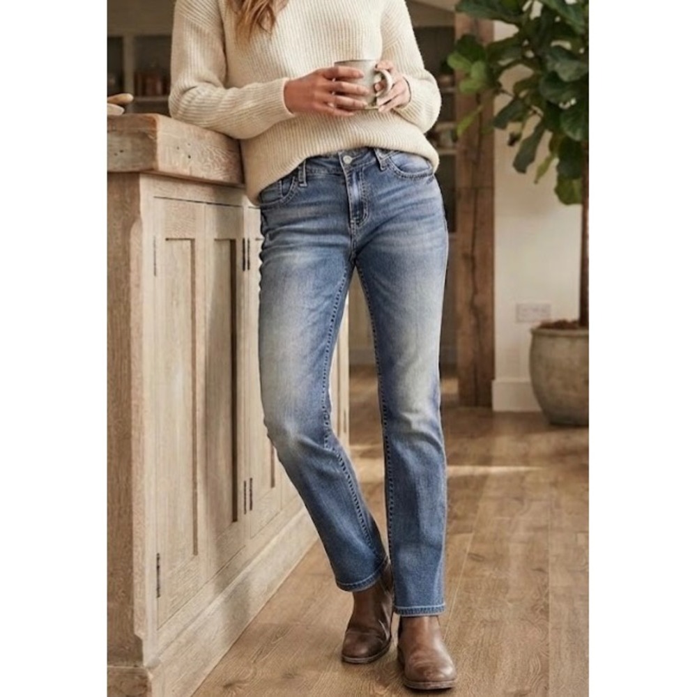 BKE Jake Straight Leg Jeans Medium Wash Blue Denim 31R Mens Womens